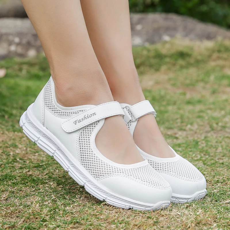 

Sneakers Healthy Walking Mary Jane Shoes Sporty Mesh Sport Running Mother Summer Breathable Women Gift Light Flats 35-42 Size