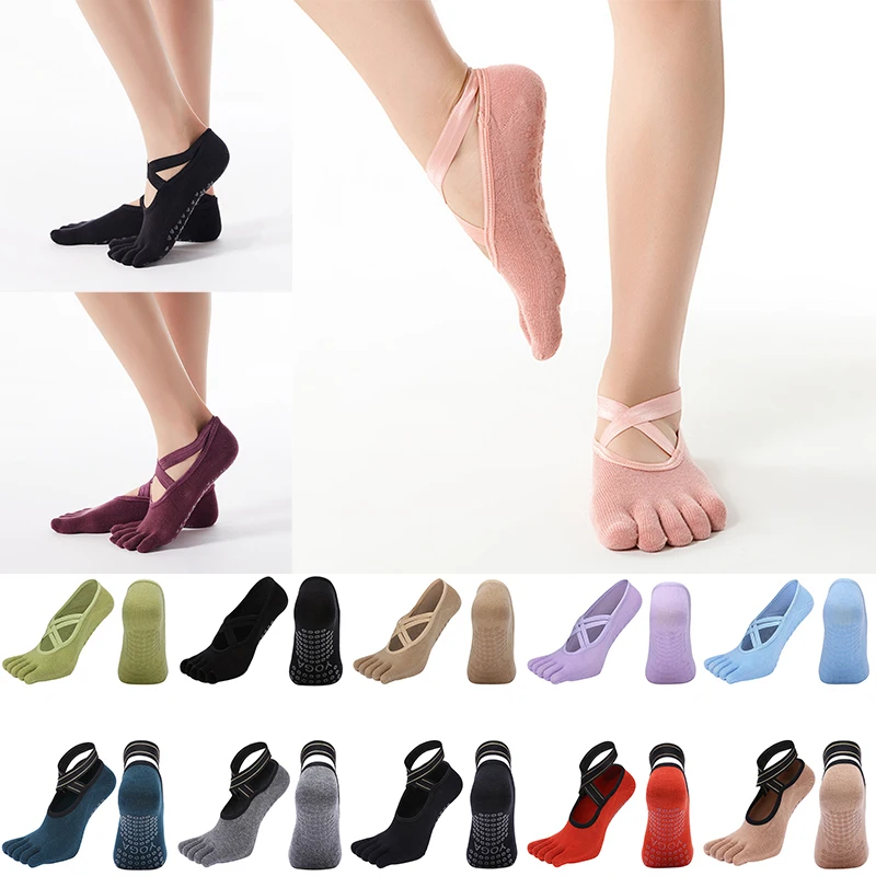 

Новинка 2022, бандажные носки из чесаного хлопка для йоги на все пальцы, женские спортивные носки с пятью пальцами для занятий йогой, професси...