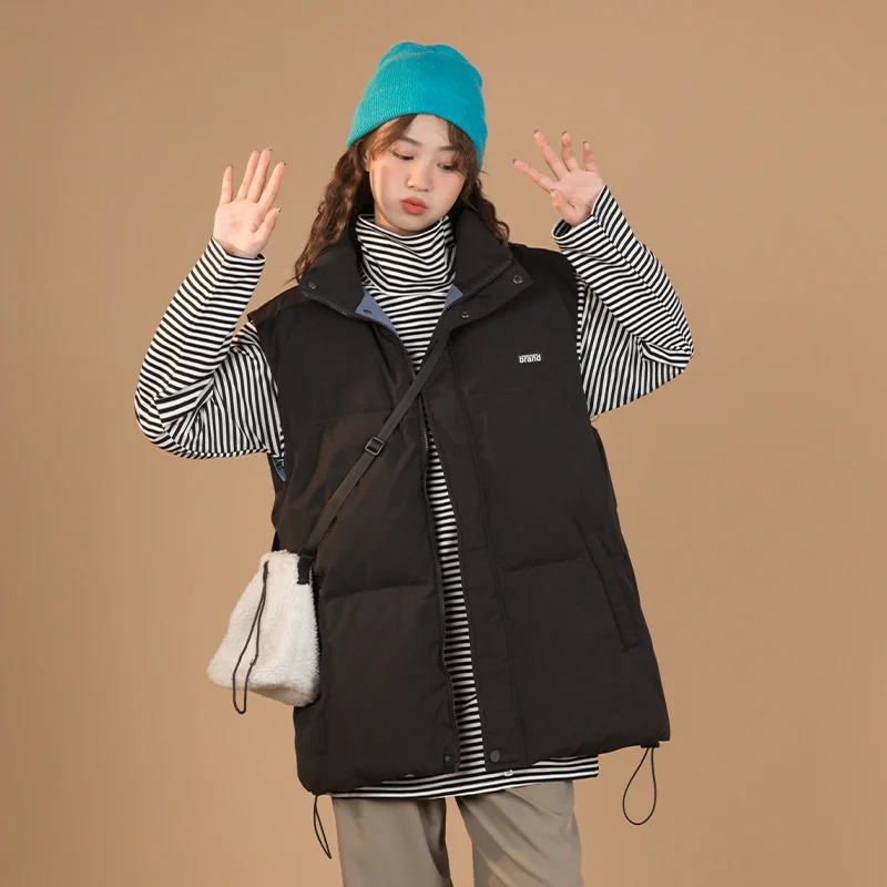 Vest Cotton Clothing Women's Clothing 2022 Winter New Bread Coat Cotton Jacket Simple Multifunctional Stand Collar Cotton Jacket