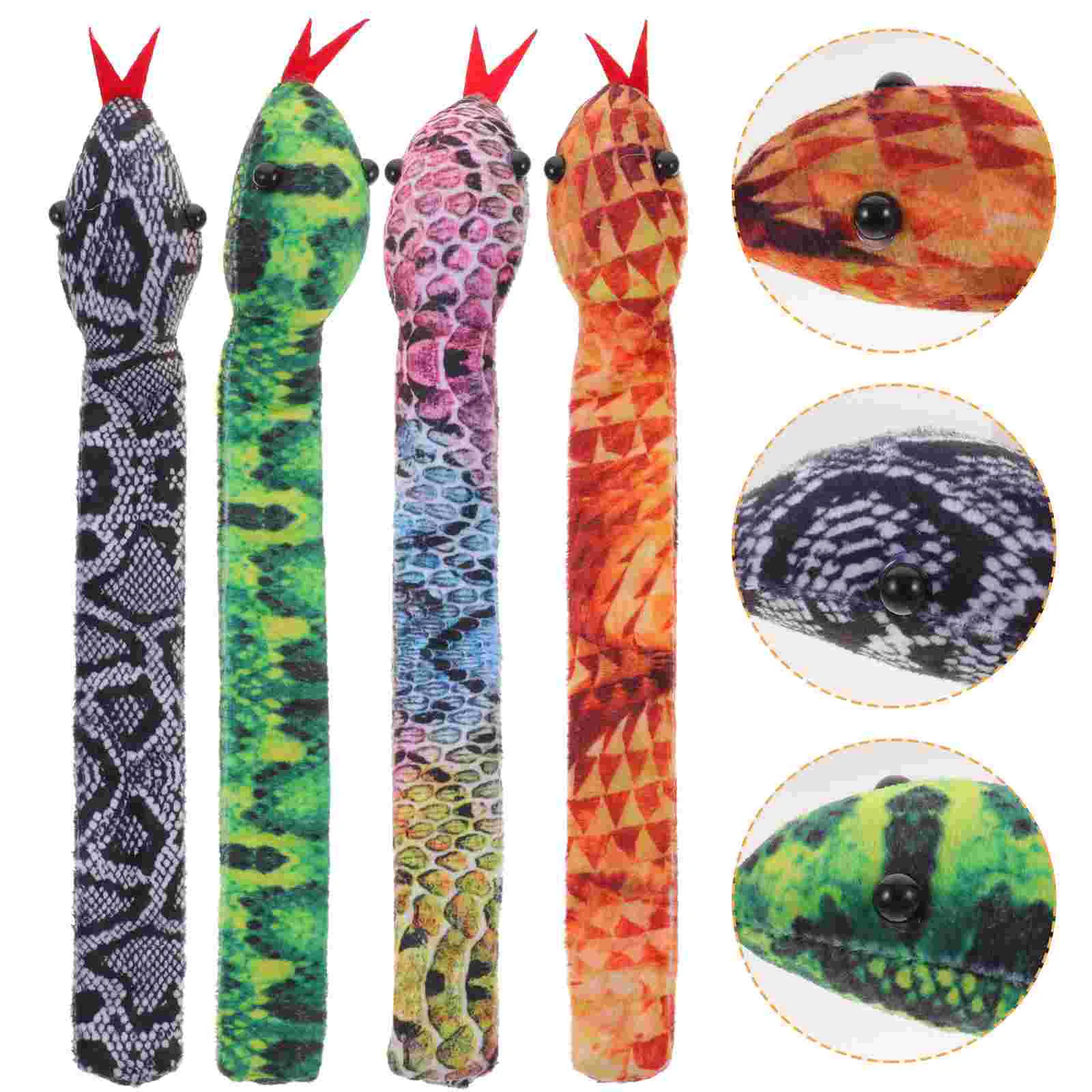 

4 Pcs Snake Ring Slap Bracelets Boys Plush Toys Girls Supplies Bulk Kids Snap Animal Wristband