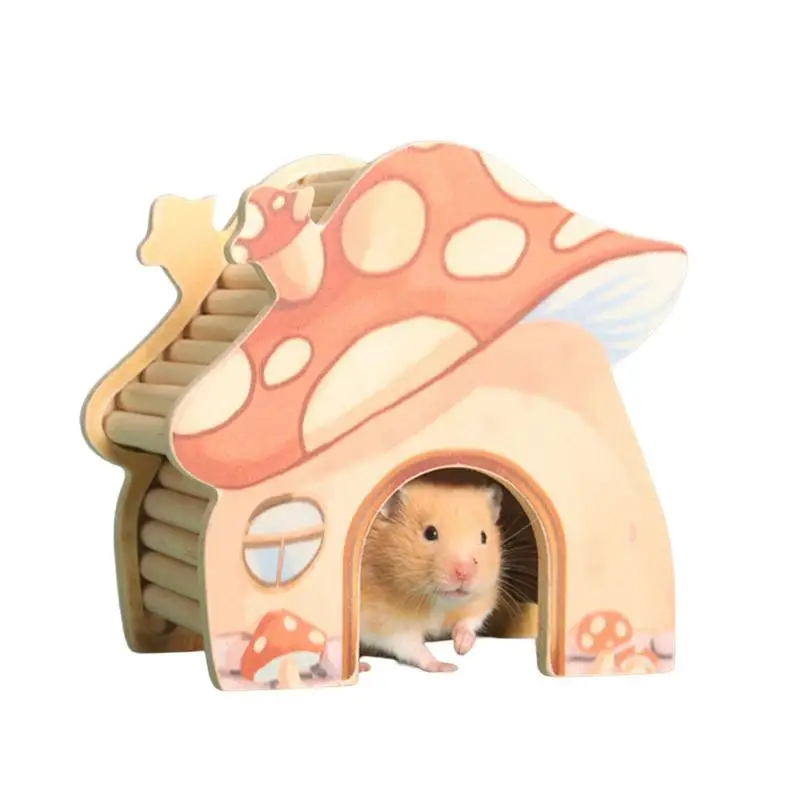 

Guinea Pig Hideout Hamster Maze Animal Toy With Decorative Effect And Good Ventilate Keep Pets Active In Mushroom House Shape