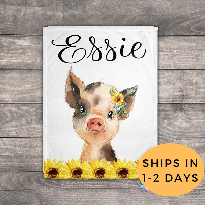 

Modern Name Blanket, Baby Girl Farm Blanket, Boho Blanket, Farm Nursery Decor, Customized Baby Blanket, Unique Baby Gifts for Gi