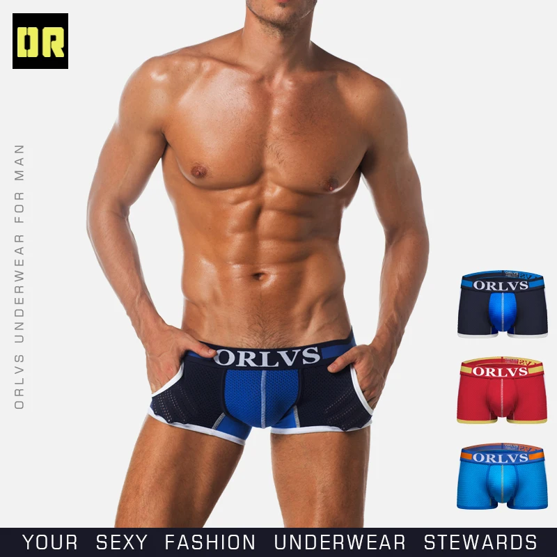 

ORLVS Boxers Elastic Restoring Force Male's Underwear 4.5cm Wide Belt Non Side Seam Fine Velvet Antiskid Convex Belt Short Pants