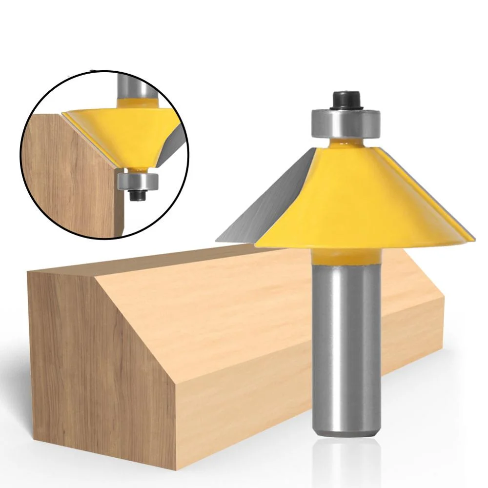 

1pc 1/2" 12mm Shank High Quality 45 Degree Chamfer & Bevel Edging Router Bit Wood Cutting Tool woodworking router bits