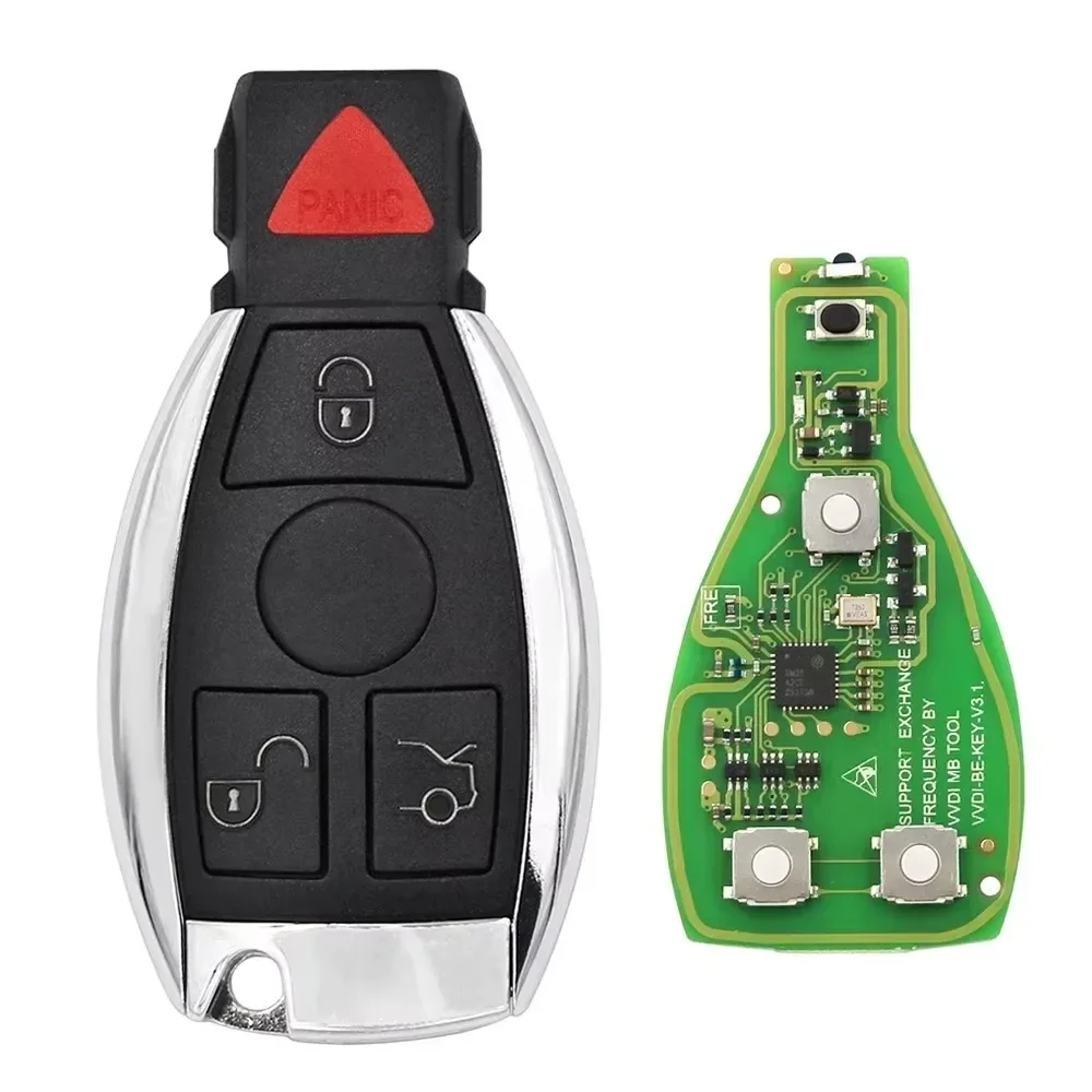 

Xhorse VVDI BE Key Pro 3/4 кнопка для Mercedes Benz V4.2 PCB удаленный ключ чип улучшенная версия 315/433 МГц автомобильный дистанционный ключ без логотипа