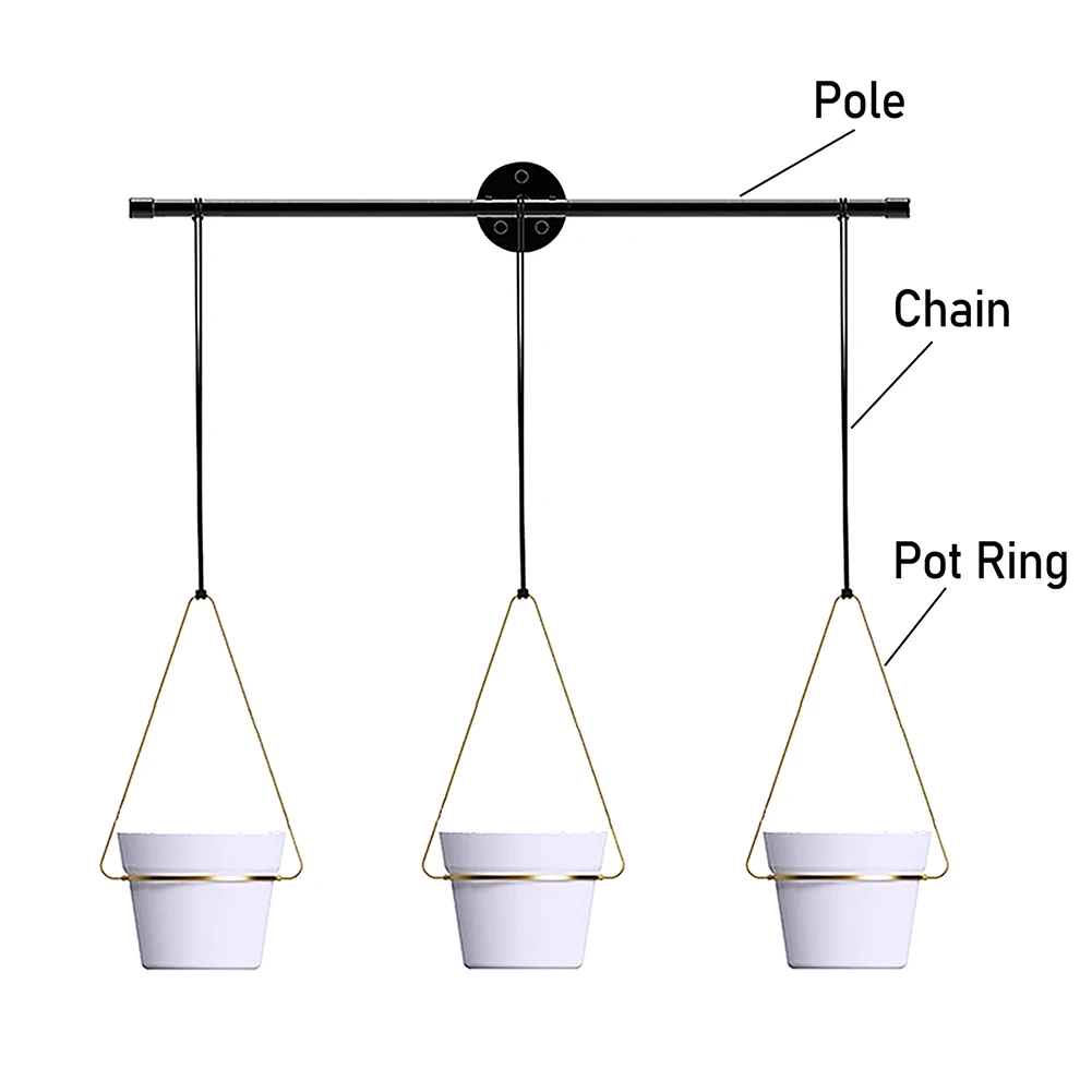 

Balcony Holder Indoor Plants Modern Succulents Vine Kitchen Home Decor Hanging Planter Herb Garden 3 Pot Window Flowers Round