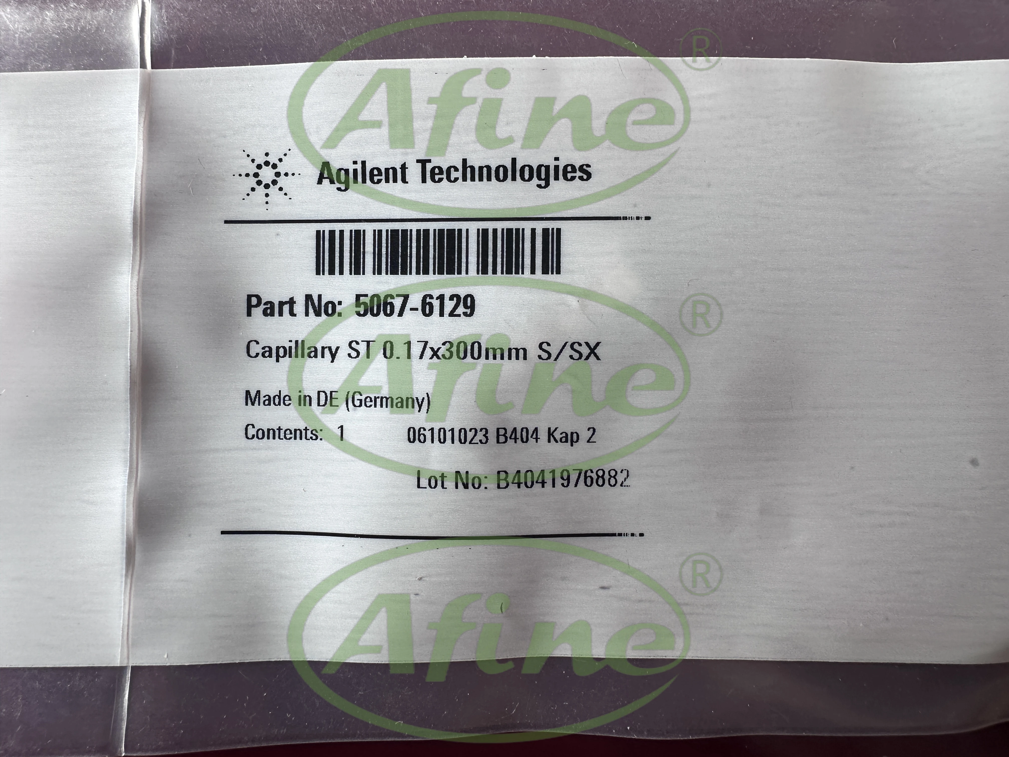 Капиллы AFINE Agilent для HPLC 5067-6129 Капилляр из нержавеющей стали 0 17 x 300 мм S/SX PS/PS