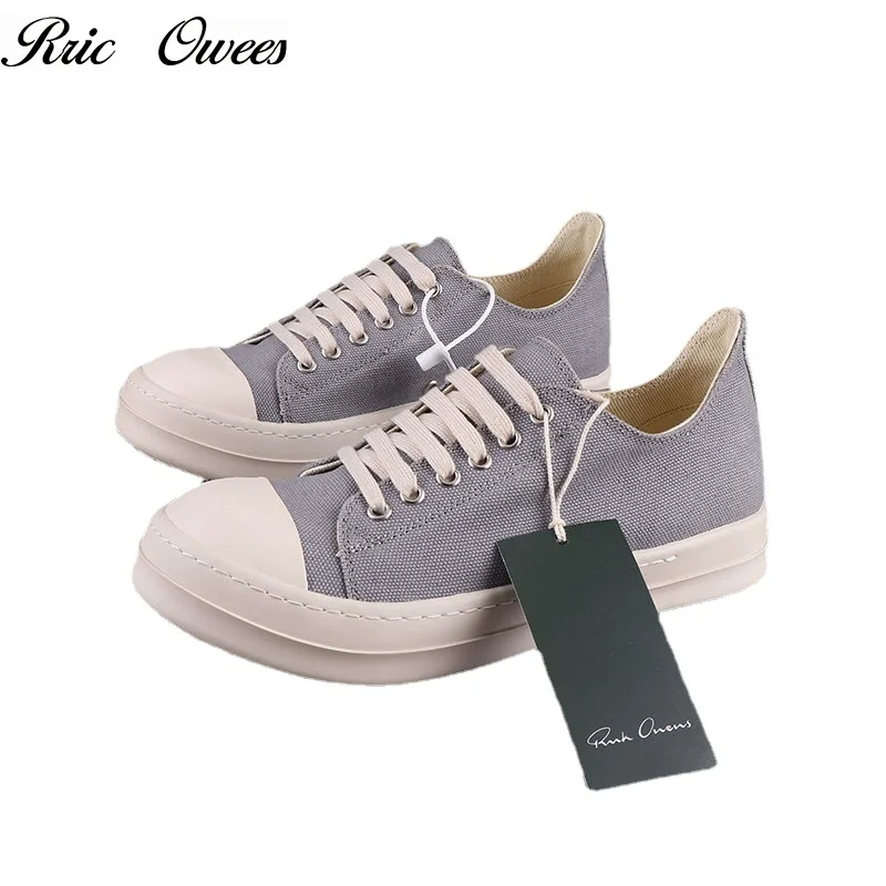 Rric Owees High Quality 2022 Wrinkled Leather Breathable Men's and Women's Thick Bottom Summer Low-top Canvas Shoes  Sneakers Ro