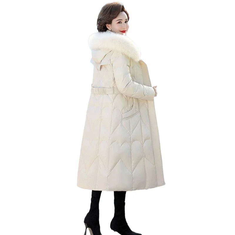 

2023 Autumn and Winter Duck Down Long Women Coat Female Thick Warm Parkas Women White Duck Down Hooded Jacket Women S154