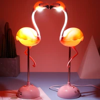 led flamingo night light touch reading table lamp for children usb charging living room bedroom decorative light lighting