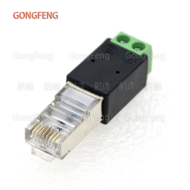 

100PCS RJ45To 485 Terminal Network Connector RJ45 Male To 2 Position Terminal Block,Servo Encoder Connector Crystal Head Adapter