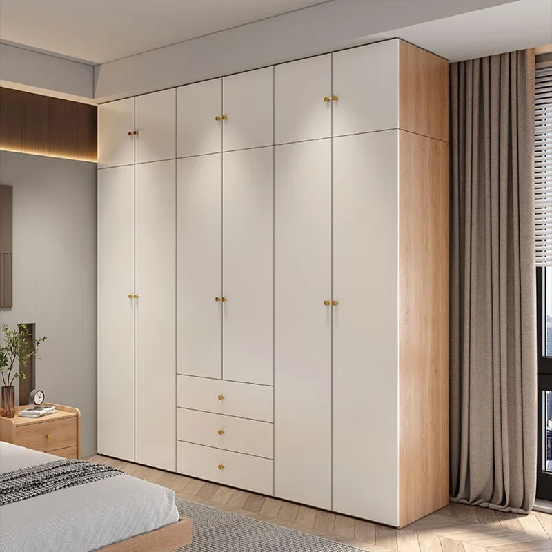 Шкаф для спальни в скандинавском стиле Простой прямоугольный шкаф-органайзер из
