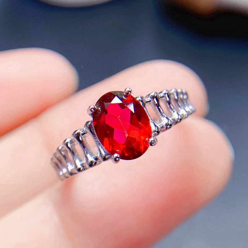 

Natural Topaz Ring women's exclusive red 925 Sterling Silver fresh and simple