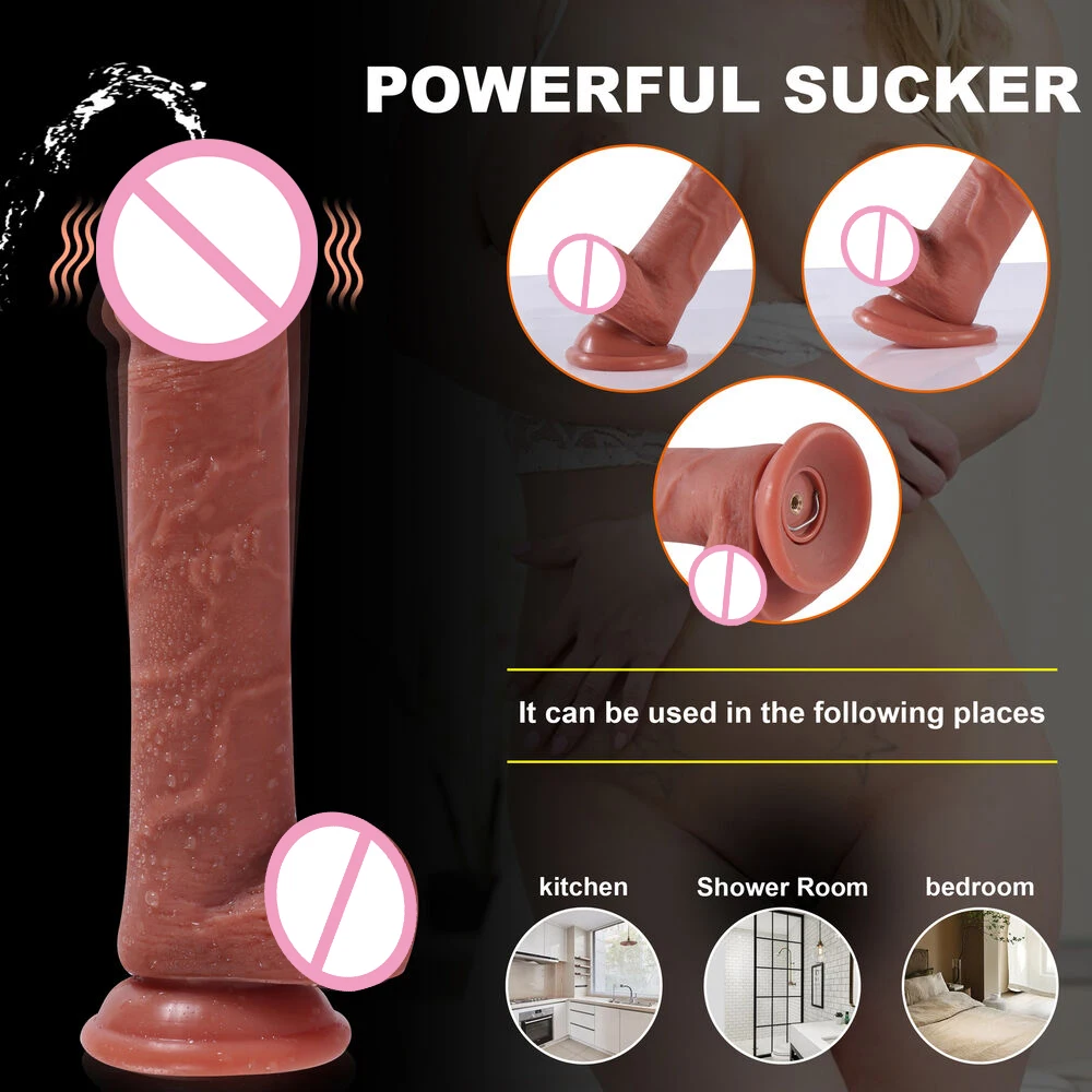 Реалистичный фаллоимитатор водонепроницаемый струйный беспроводной