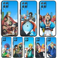 anime one piece phone case for samsung galaxy a10 a20 a30 a2 core a40 a50 s e a60 a70s a70 a80 a90 black luxury back funda cover