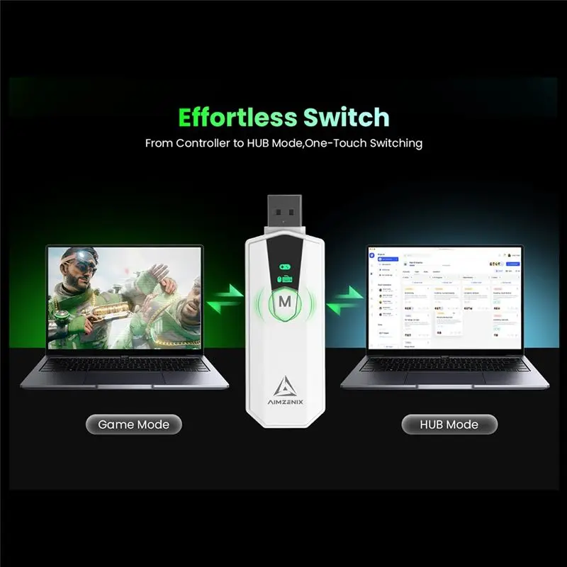 Фото AIMZENIX AX200PRO PC Gaming K&M Converter — адаптер для клавиатуры и мыши для игровых консолей, улучшающий игровой процесс для геймеров. №4