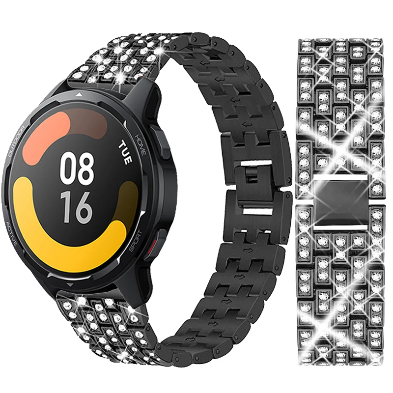 

Watchband For Xiaomi Watch S1 Active Smart Watch Diamond Metal Steel Bracelet For Xiaomi Watch Color 2/Mi Watch Sport 22mm Strap