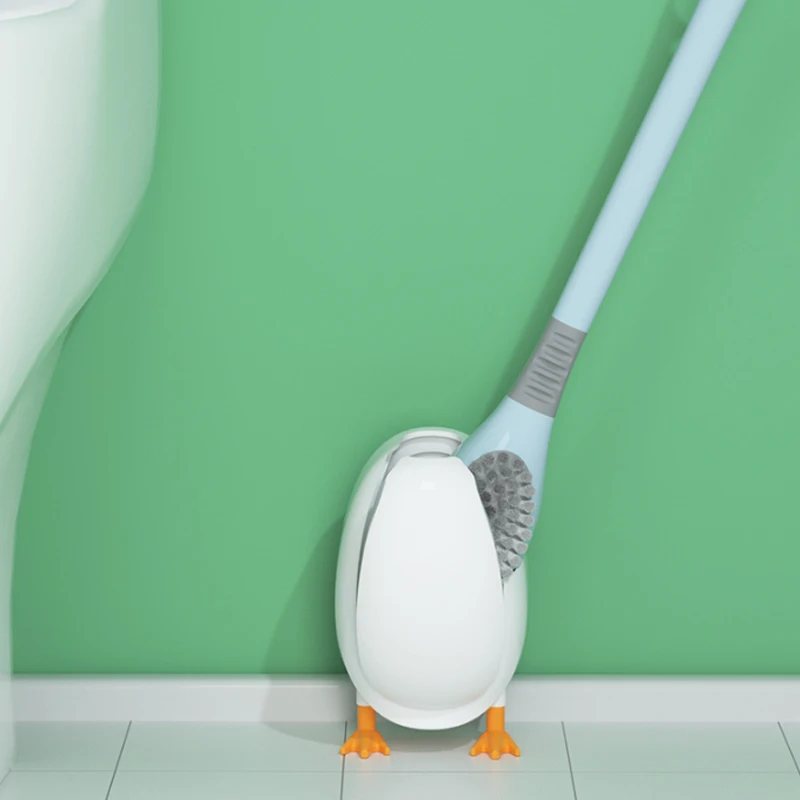 multifunction toilet brush duck wc brush set for bathroom silicone floor clean tool long handle toilet cleanning brush cleaner free global shipping