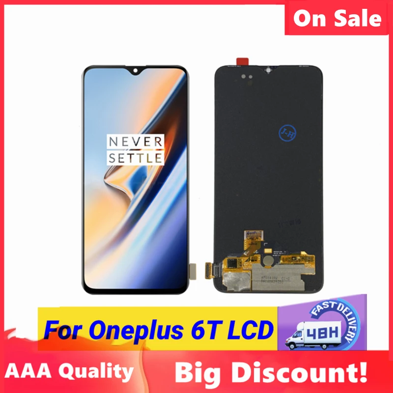 

6.41" AMOLED For OnePlus 6T 1+6T A6010 A6013 LCD Touch Screen Digitizer Assembly For Oneplus6T Display with Frame Replacement