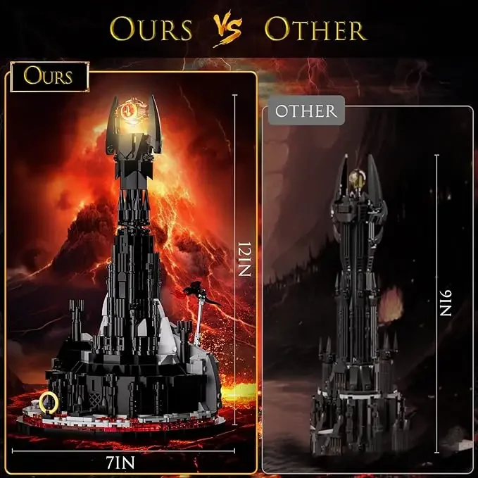 Набор строительных блоков MOC Lorded с кольцом светящимся замком архитектурой темной