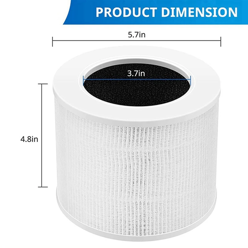 HEPA Filter Compatible Replacement For Levoit Core Mini-RF Air Purifier 3-In-1 Filtration System H13 True
