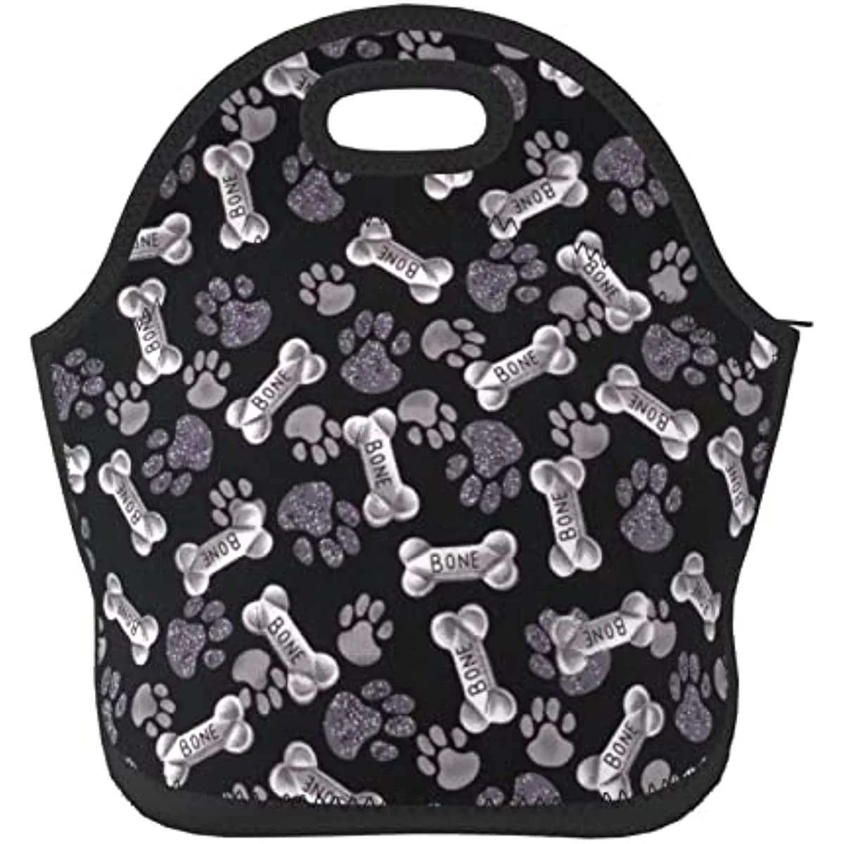 

Colorful Dog Paw Reusable Insulated Neoprene Lunch Tote Bag Cooler Portable Lunch Box Bags