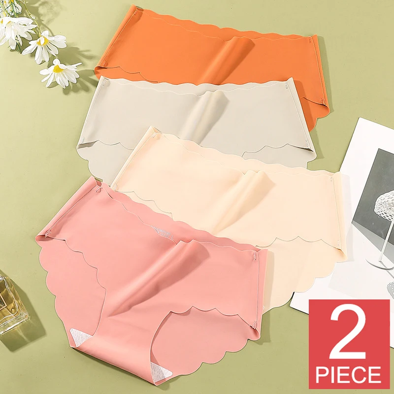 2 шт./комплект женские бесшовные трусы со средней посадкой |