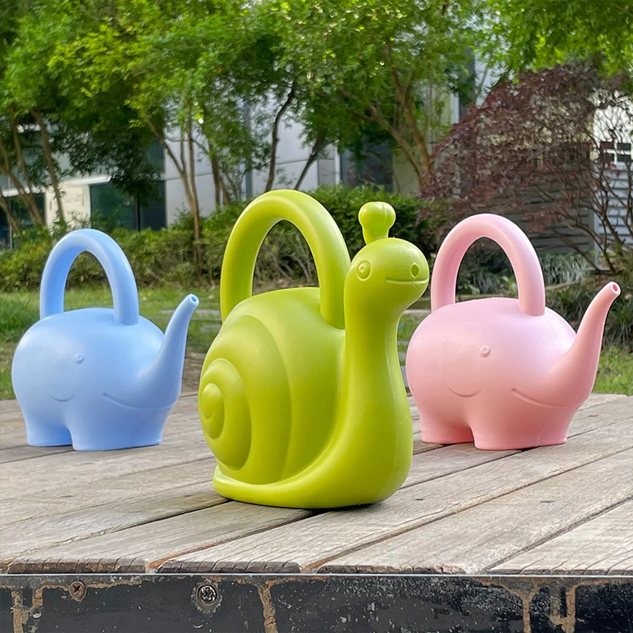 Пластмассовая Лейка длинный горшок для полива домашних растений со слоном и улиткой, аксессуары для сада, инструменты для полива растений в помещении