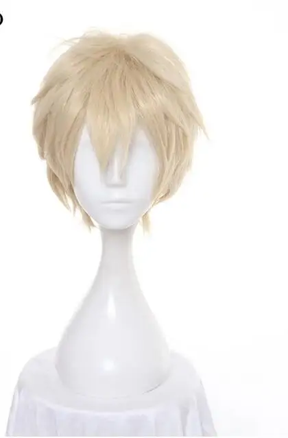 12-дюймовые светильник золотые короткие синтетические парики английский косплей
