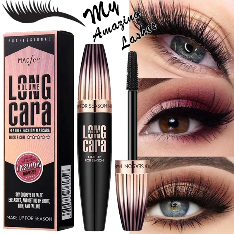 

4D Fiber Mascara Long Eyelash Silicone Brush Curling Lengthening Mascara Waterproof Long Lasting Lash Makeup Eye Cosmetic YZL1