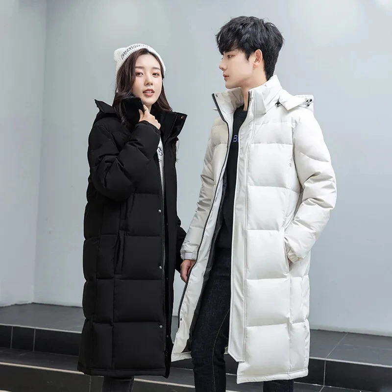 

S-3xl Mens Parkas Jacket Winter Male Coats Zipper Long Style Solid Hooded Thicken Windproof Outerwear Clothes Man Padded Coat