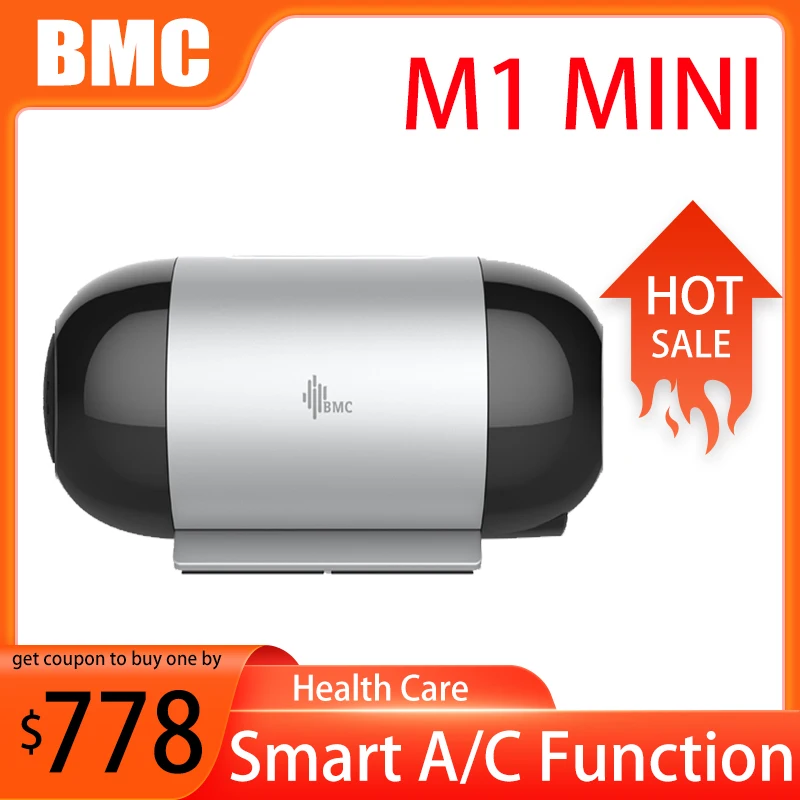 

BMC M1 Mini AUTO CPAP с безводной увлажняющей маской авто рампа функция регулировки давления чувствительность 400 г