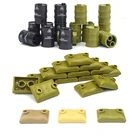 Мешки с песком, военные аксессуары, кирпичи, масляный барабан, оружие спецназа, солдаты Второй мировой войны, части MOC, строительные блоки, серия военных сцен