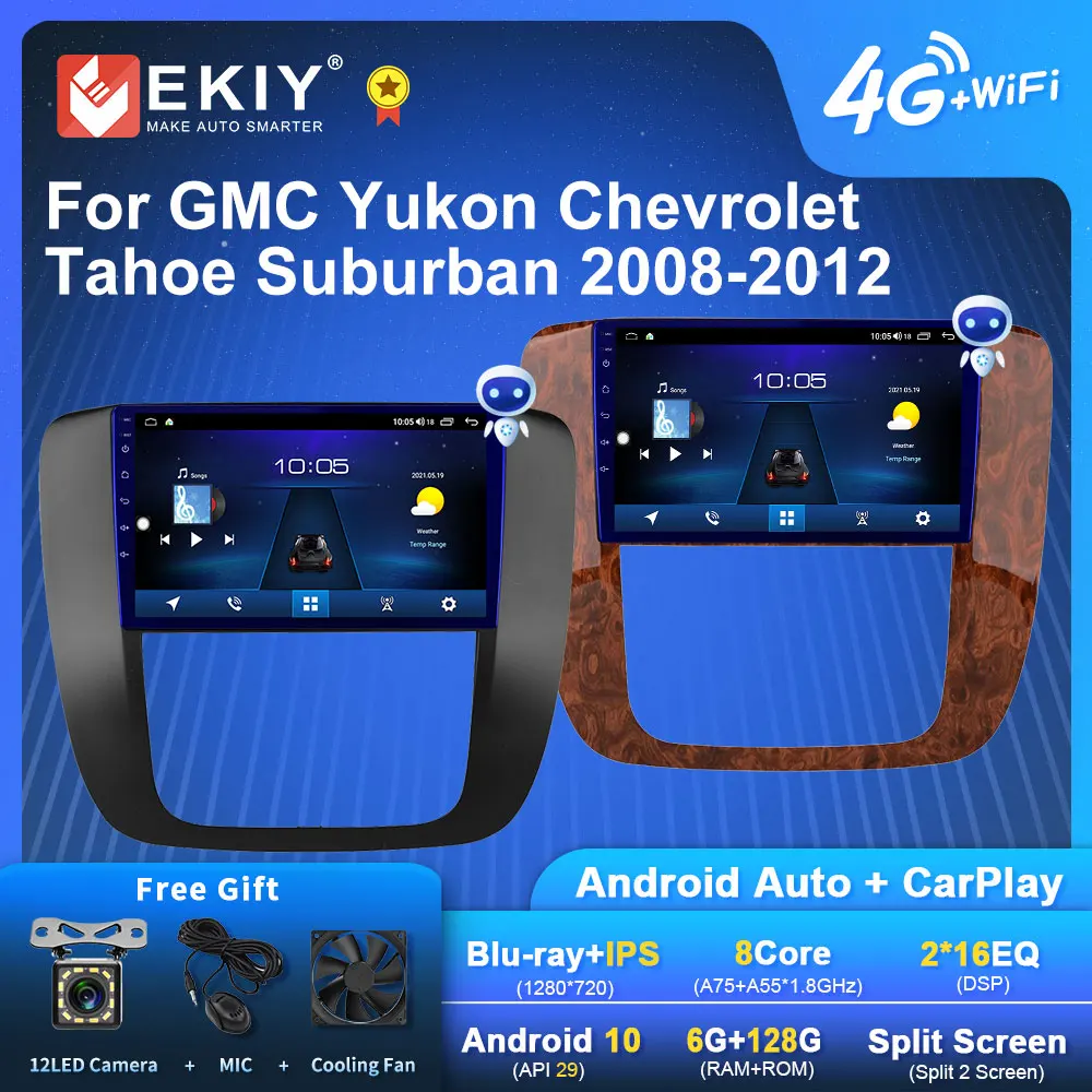 

EKIY S7T Android 10 Car Radio For GMC Yukon Chevrolet Tahoe Suburban 2008-2012 Multimedia Video Player Stereo GPS Carplay DVD HU