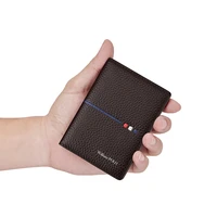 williampolo new leather mini card wallet mens leisure fashion card holder light vertical driving license card clip coin purse