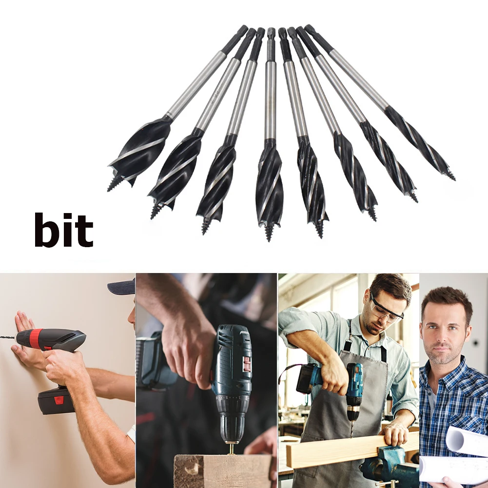 

11pcs Woodworking High Speed Steel Twist Drill Bit Carpenter Long Four-slot Four-blade Woodworking Tools Hole Openers Saw