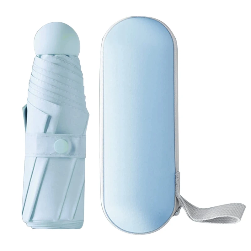 

Folding Travel Umbrella 6 Ribs Mini Umbrella Small UV Umbrella with Capsule Case Mini Anti-UV Umbrella Fast Dry Compact