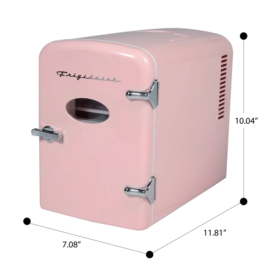 Frigidaire Portable Retro Extra Large 9-Can Capacity Mini Refrigerator, EFMIS175, Pink