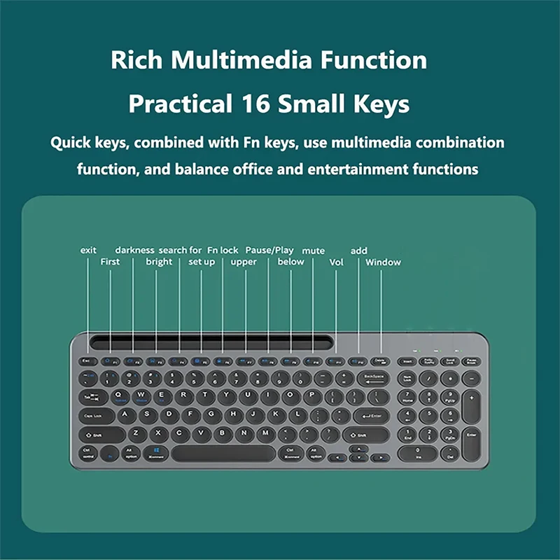 Эргономичная Bluetooth-клавиатура с двумя режимами беспроводная перезаряжаемая