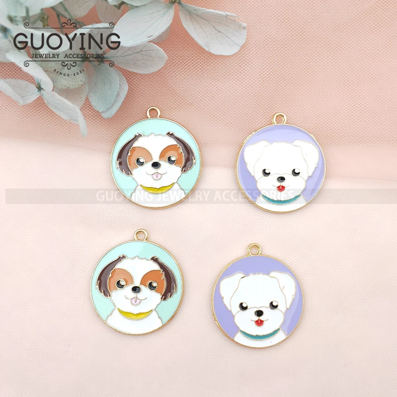 

10pcs Alloy Drip Oil Charm Dog Tag Necklace DIY Handmade Jewelry Accessories KeyChain Charms Kids Charms for Jewelry Making