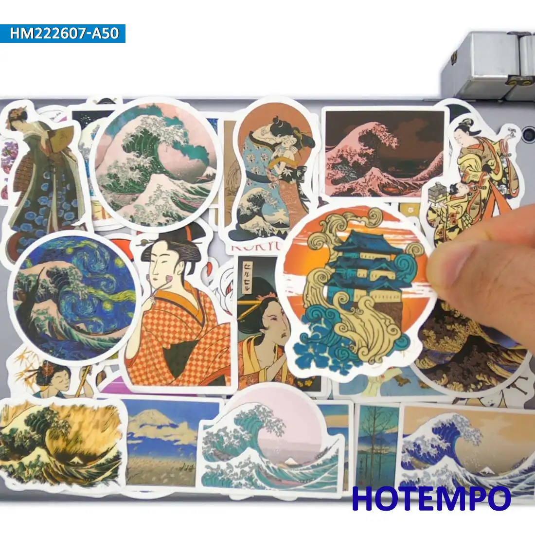 

50Pieces Japanese Ukiyo-e Style Classic Painting Mixed Art Stickers for Skateboard Bike Motorcycle Car Phone Laptop Sticker Toys