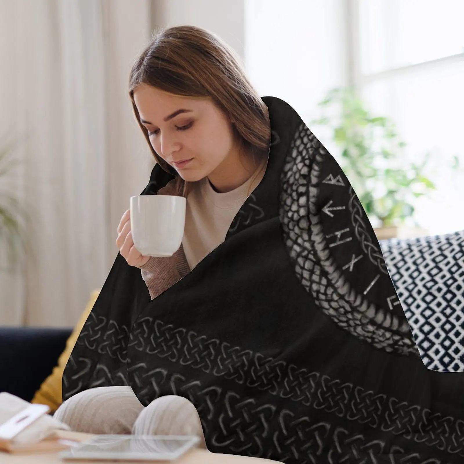 Vegvisir с Уроборосами и рунами декоративное одеяло для диванов декоративные одеяла