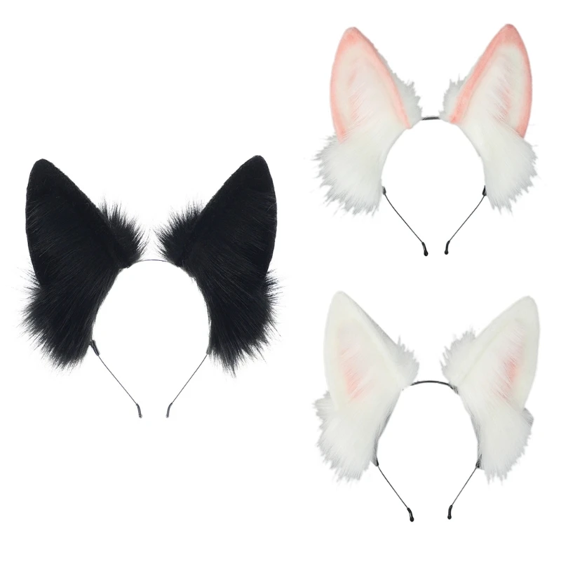 

L93F Handmade Anime Cosplay Props Wolf-Ears Halloween Party Role Playing Headband