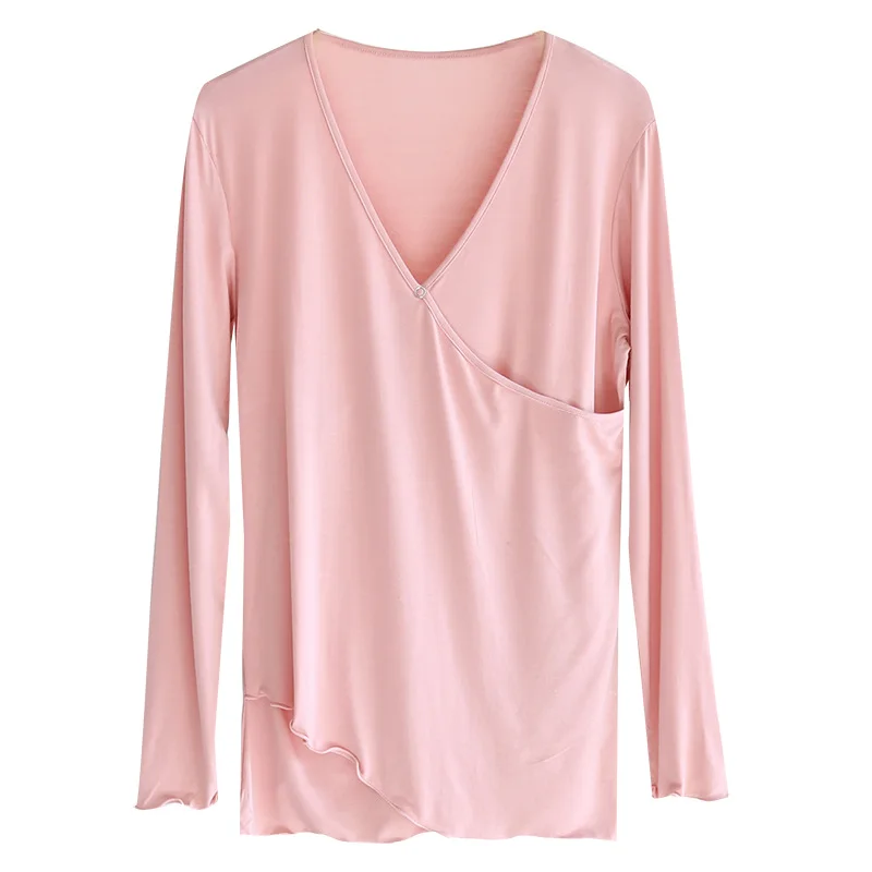 

Cross Breastfeeding Top Spring Loose Confinement Clothing Maternity Wear Long Sleeve Thin Homewear Solid Pijamas Women Cotton