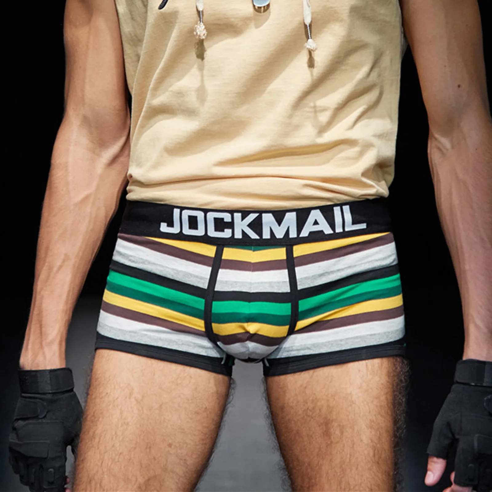 

JOCKMAIL Boxers Men Underwear penis pouch Big U convex Sexy Underpants Gay underwear slip homme Cotton Male Pantie