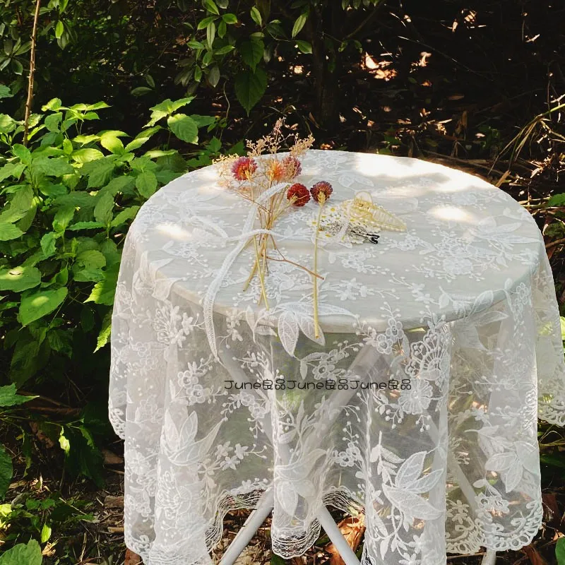 

Embroidered mesh, dustproof cover, high-quality tea table cloth, dining table mat, gauze, tablecloth