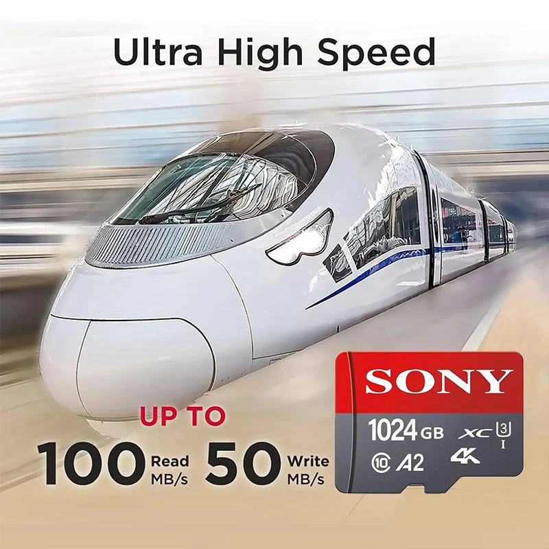 Фото Карта памяти Sony Micro SD TF Mini 1 ТБ, 128 ГБ, 256 ГБ, высокоскоростная флэш-память C10 для телефонов Xiaomi №3