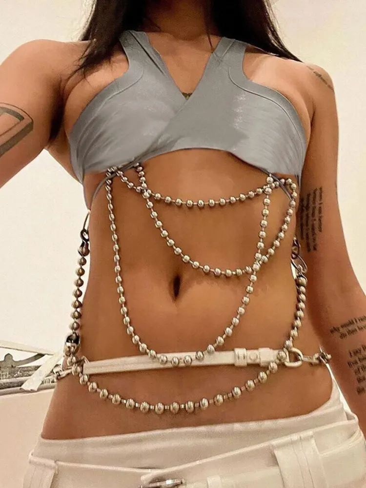 

2023 Summer Hollow Out Backless Tank Top Women Sexy Cropped Skinny Lace Up Beach Vest Female Y2k Lady Party Club Streetwear Vest