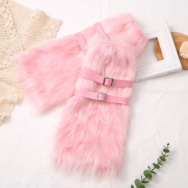 Милые пушистые Меховые чехлы для девушек модели Y2k женская искусственная