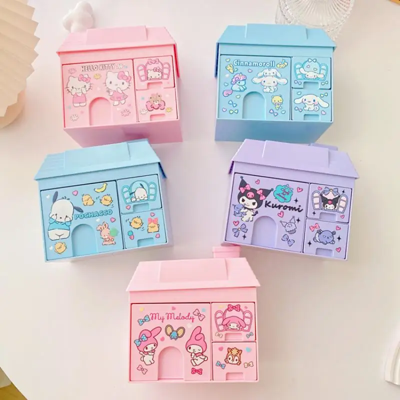 

Sanrio Hellokitty Mymelody Kuromi Cinnamoroll почтовый маленький дом стильный Настольный ящик для хранения ящик держатель для карандашей хозяйственная коробка